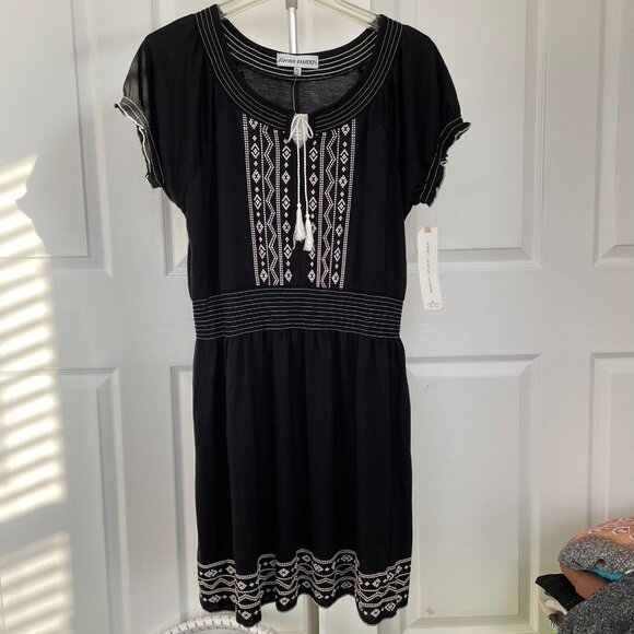 Almost Famous Dresses & Skirts - Almost Famous Black Boho Smocked Waist Dress NWT